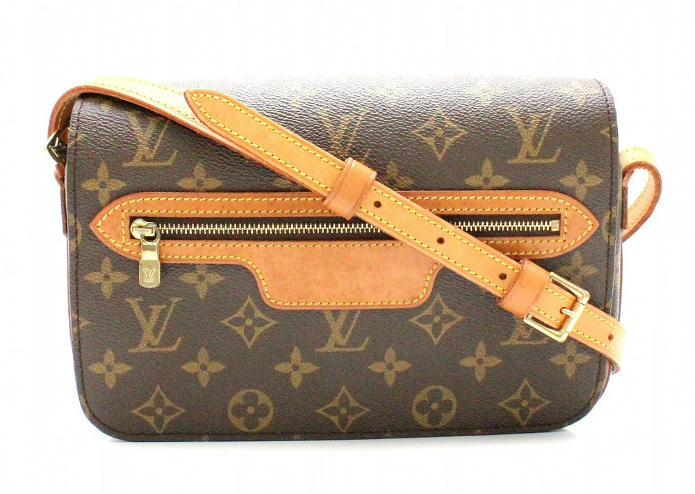 Louis Vuitton Monogram Saint Germain Crossbody Bag Canvas Leather Brown